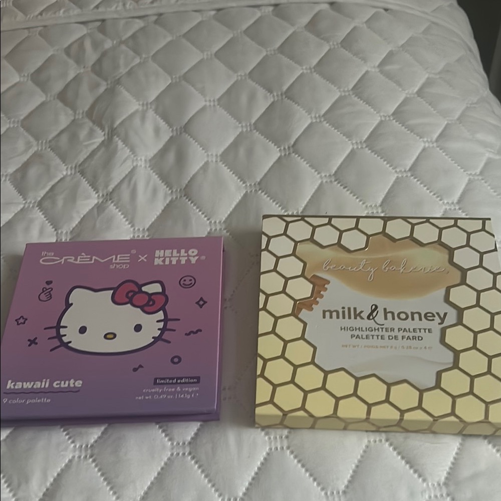 Hello Kitty Kawaii Cute Eyeshadow Palette and Milk & Honey Highlighter Palette